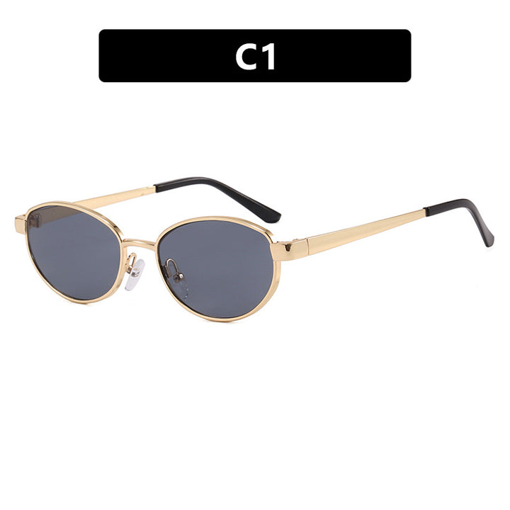 Women's fashionable sunglasses in an elegant oval design with a high-quality metal frame Stornfield