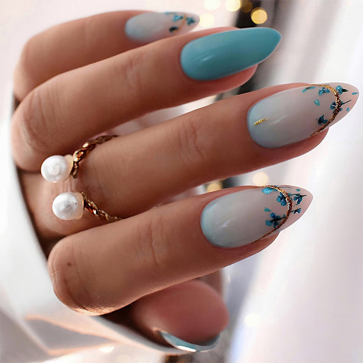 Artistic Floral Press-On Nails Stornfield