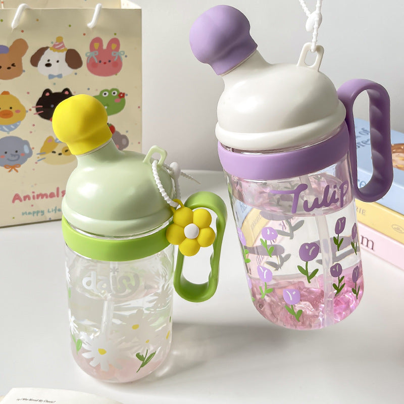 Women's practical and decorative drinking bottle with silicone lid Stornfield