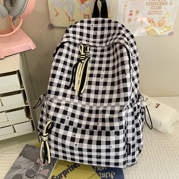 Versatile Checkered Pattern Backpack Stornfield