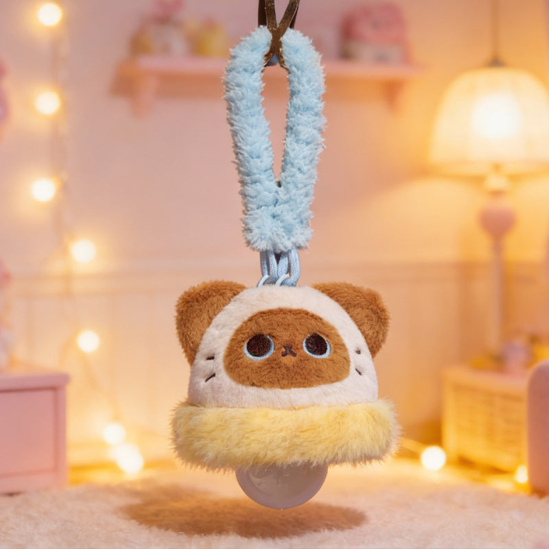 Plush pacifier holder with suction cup and cozy hanging loop