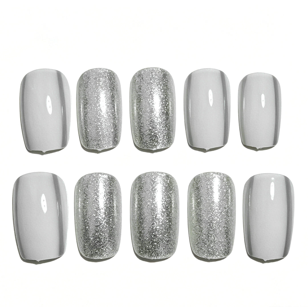 Elegant Glittery Acrylic Nail Extensions Stornfield