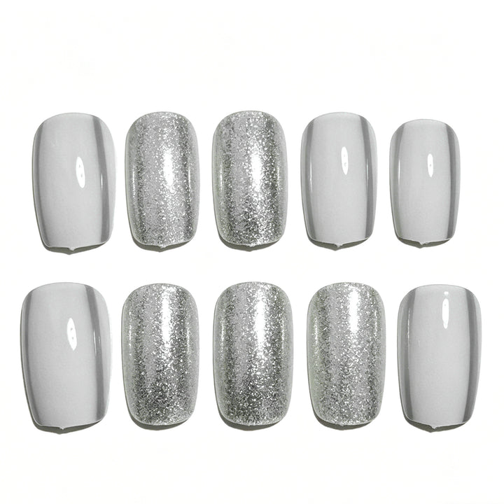 Elegant Glittery Acrylic Nail Extensions Stornfield