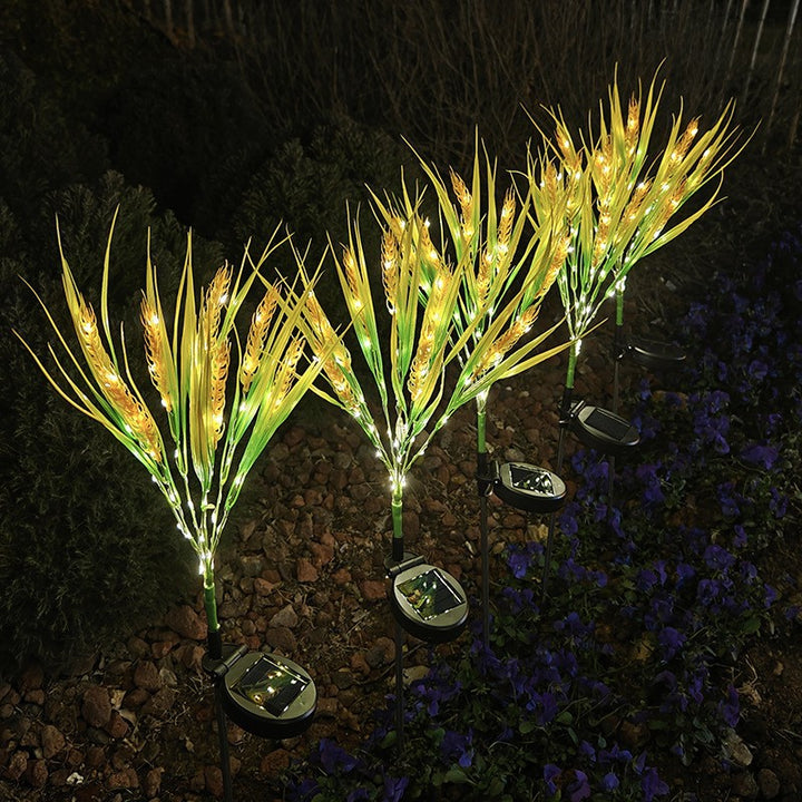 Solar LED Ornamental Grass Pathway Stake Lights With Integrated Solar Panel Stornfield