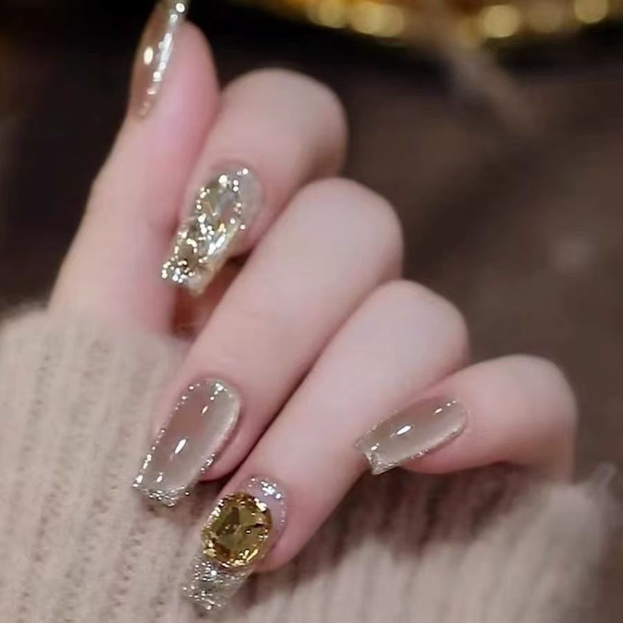 Luxury Crystal-Embellished Press-On Nails Stornfield
