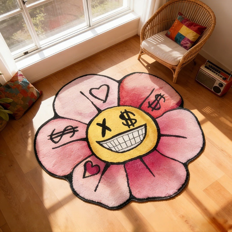 Artistic Flower-Shaped Area Rug