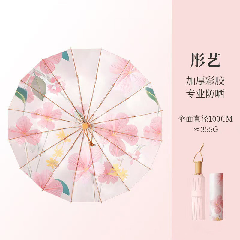 Women's Foldable Umbrella with Floral Accents and Sturdy Frame Stornfield