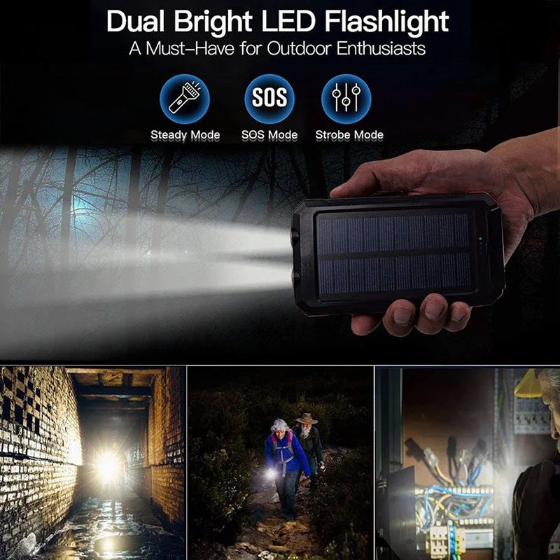 Solar-powered power bank with robust design and integrated fast charging function Stornfield
