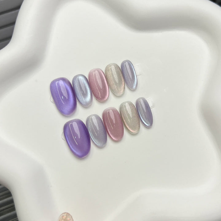 Iridescent Multi-Color Press-On Nail Set