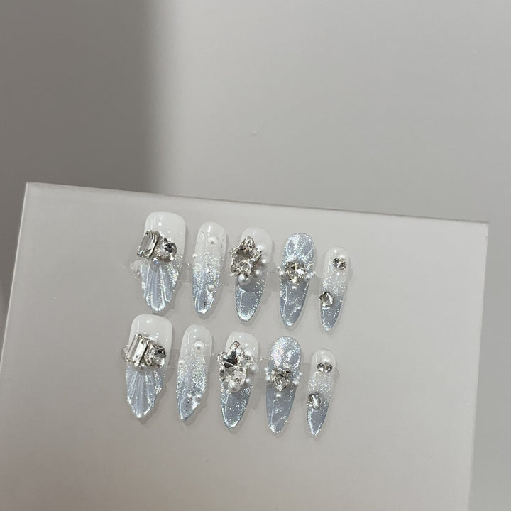 Glamorous Jewel-Accented Press-On Nail Set