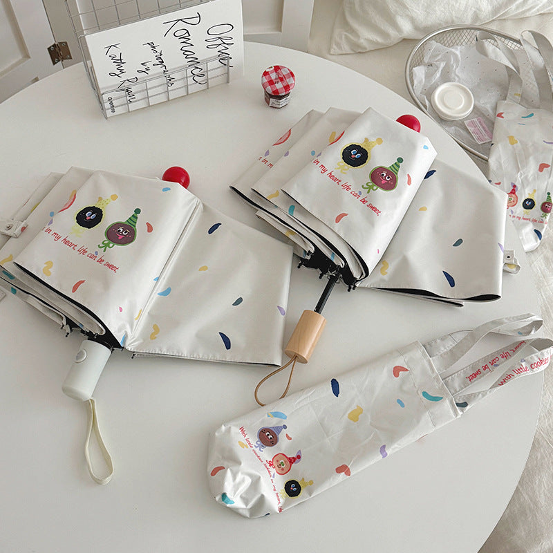 Women Folding Umbrella with Playful Cartoon Designs Stornfield
