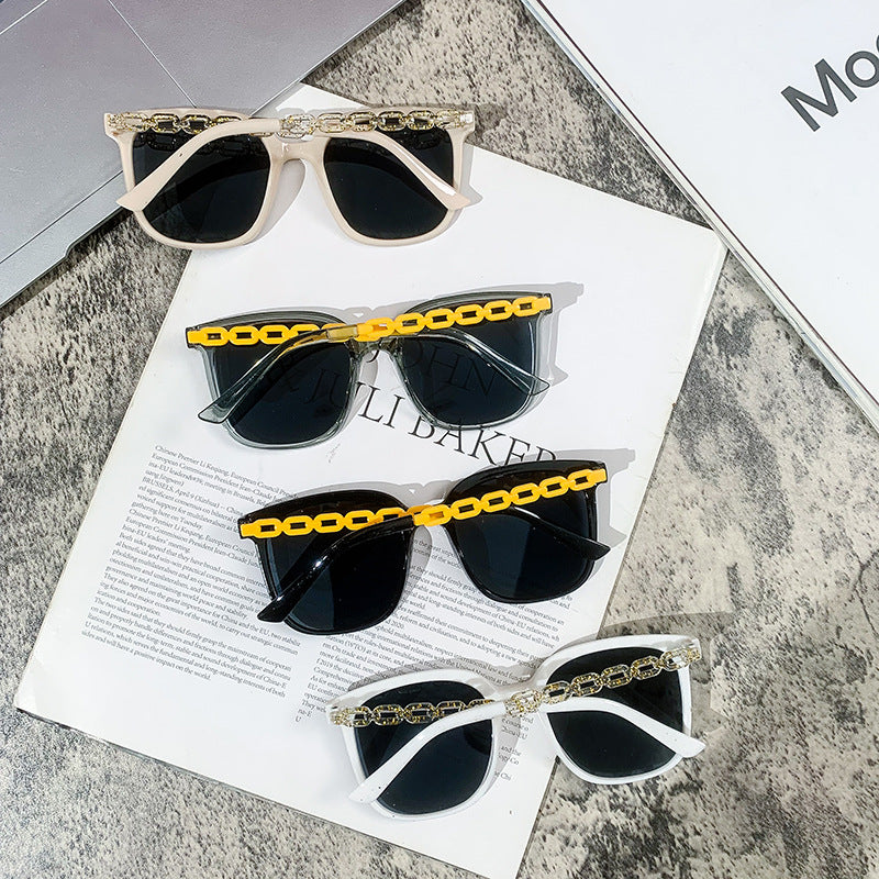 Women's extra-large sunglasses with fashionable chain frame Stornfield