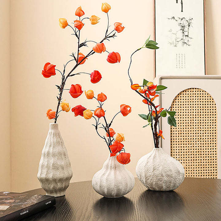 Artistically Textured Ceramic Flower Vase