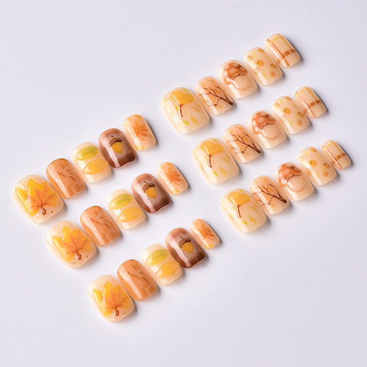 Autumn-Inspired Press-On Nail Art Set Stornfield