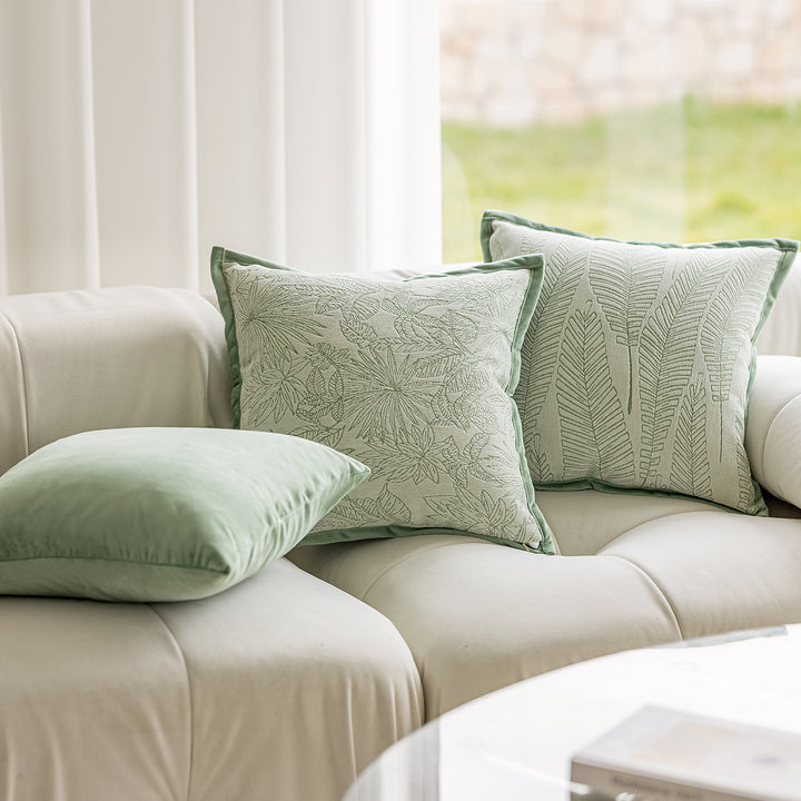 Floral decorative cushion with high-quality fabric cover