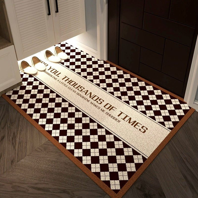 Stylish Checkered Floor Mat