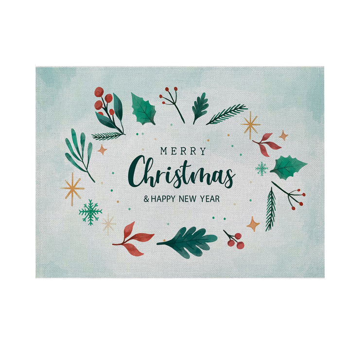 Festive Botanical Merry Christmas Canvas Wall Art Print