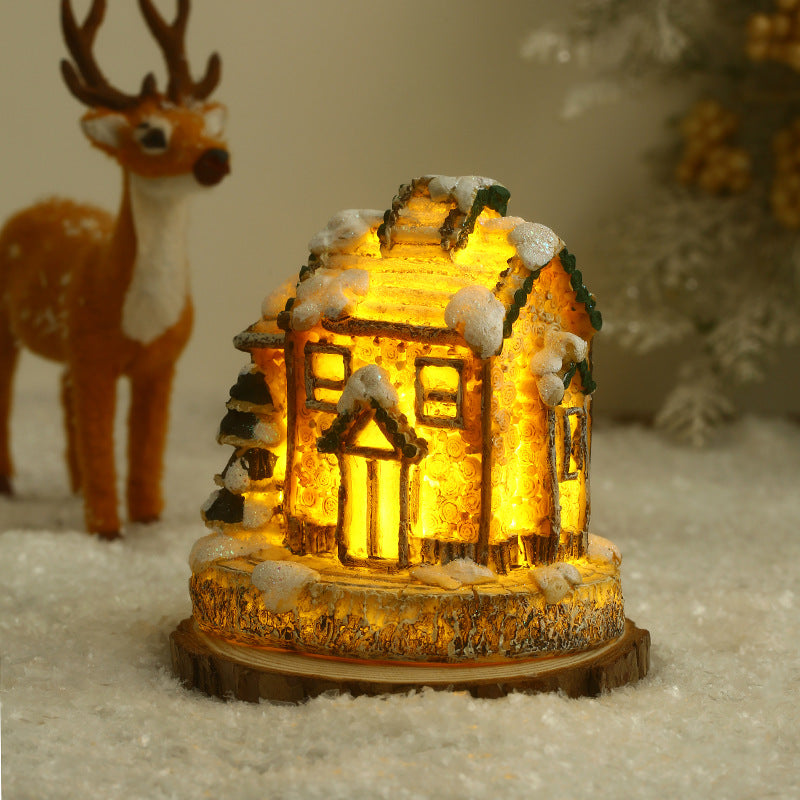 Illuminated Christmas village made of ceramic Stornfield