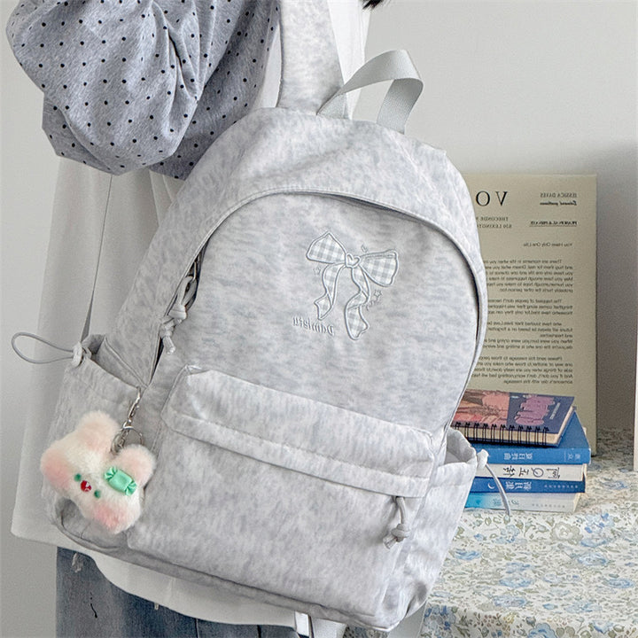 Stylish Embroidered Bow Pattern Backpack Stornfield
