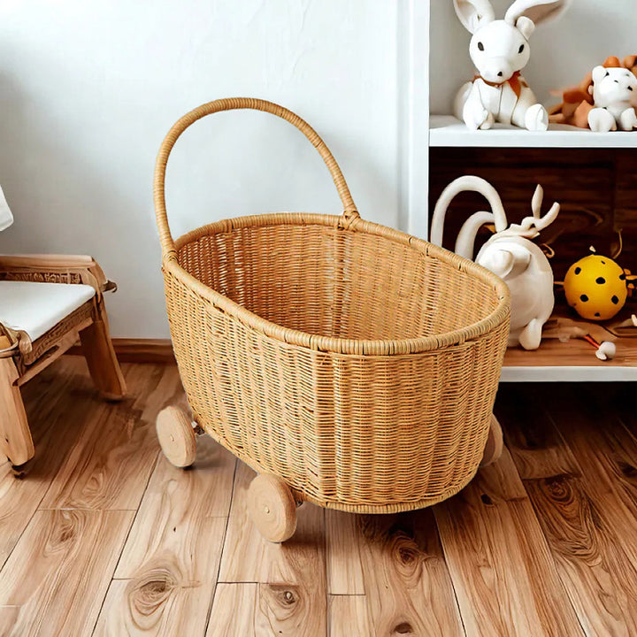 Rolling Woven Storage Cart Stornfield