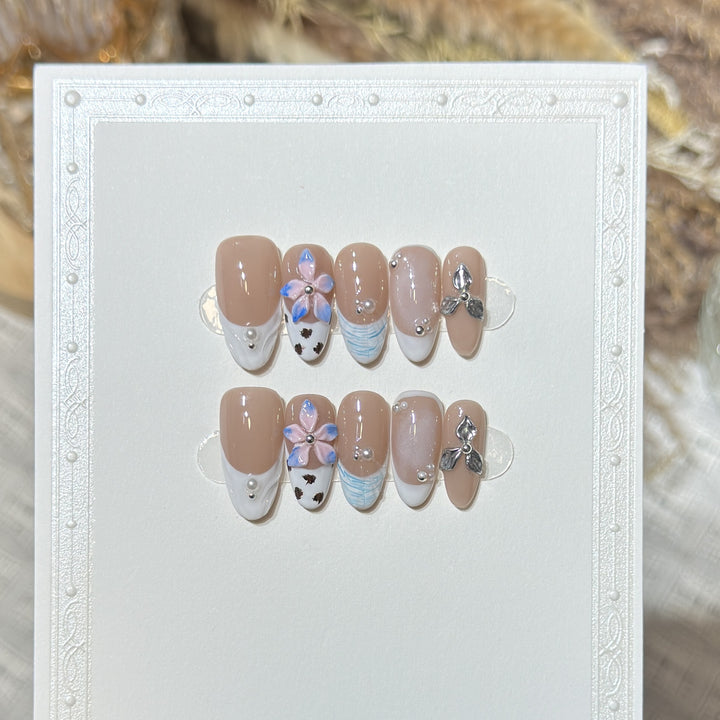 Floral Embellished Press-On Nail Art Set Stornfield 1788224030