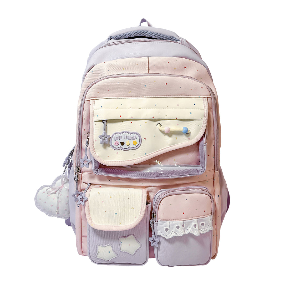 Multi-Pocket Casual Backpack with Transparent Window Stornfield