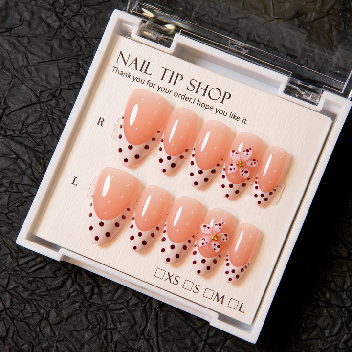 Floral Accent Press-On Nail Tips