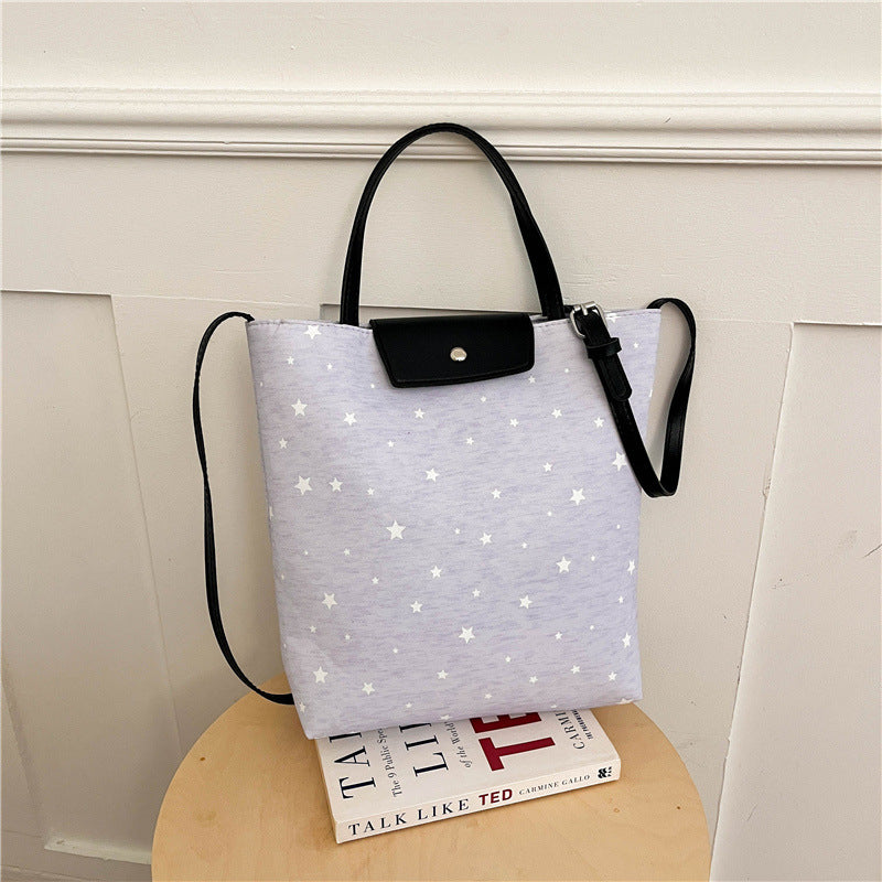 Casual Star-Patterned Tote Bag