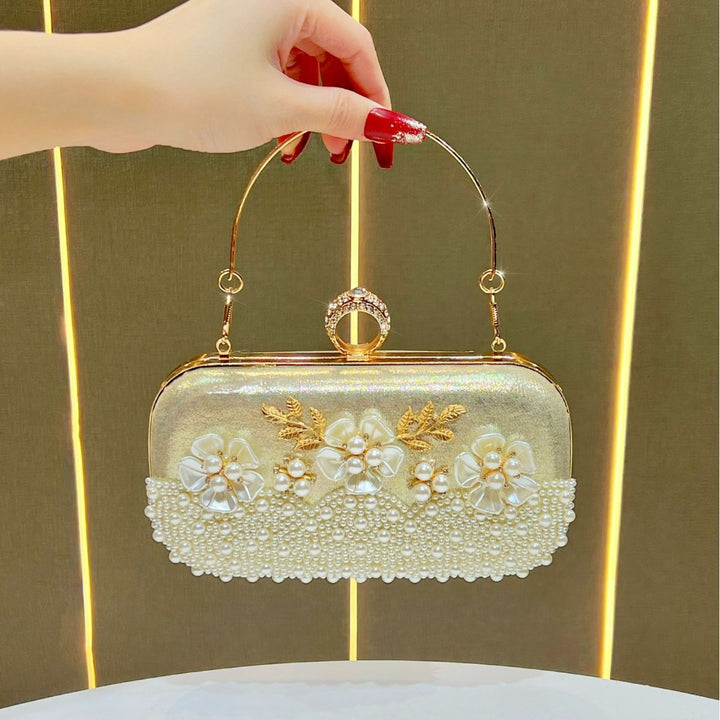 Elegant Pearl-Embellished Evening Purse