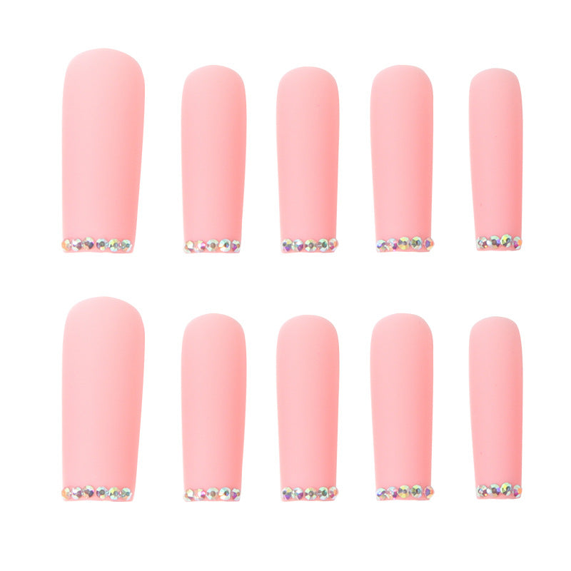 Long Press-On Nails with Rhinestone Accents Stornfield