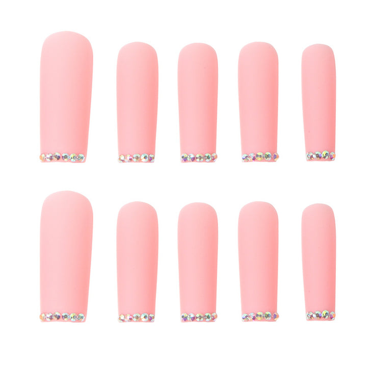 Long Press-On Nails with Rhinestone Accents Stornfield
