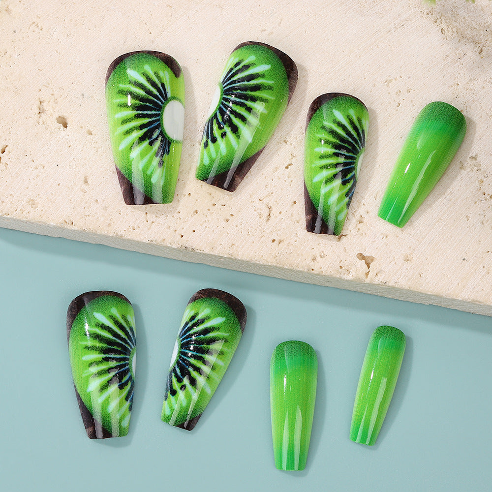 Creative artificial nails with kiwi motif Stornfield