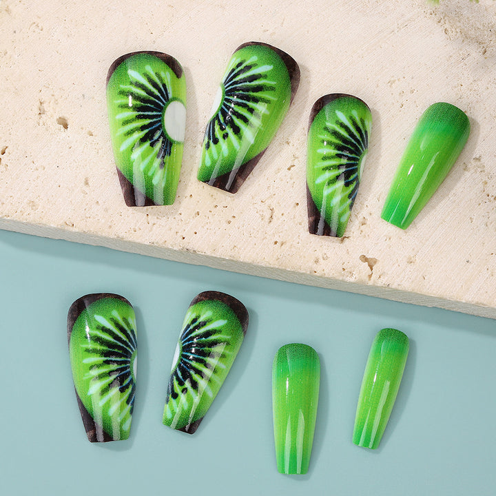 Creative artificial nails with kiwi motif Stornfield
