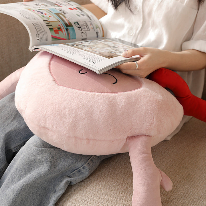 Plush heart cuddle pillow with sewn-on key motif and cute embroidered face Stornfield