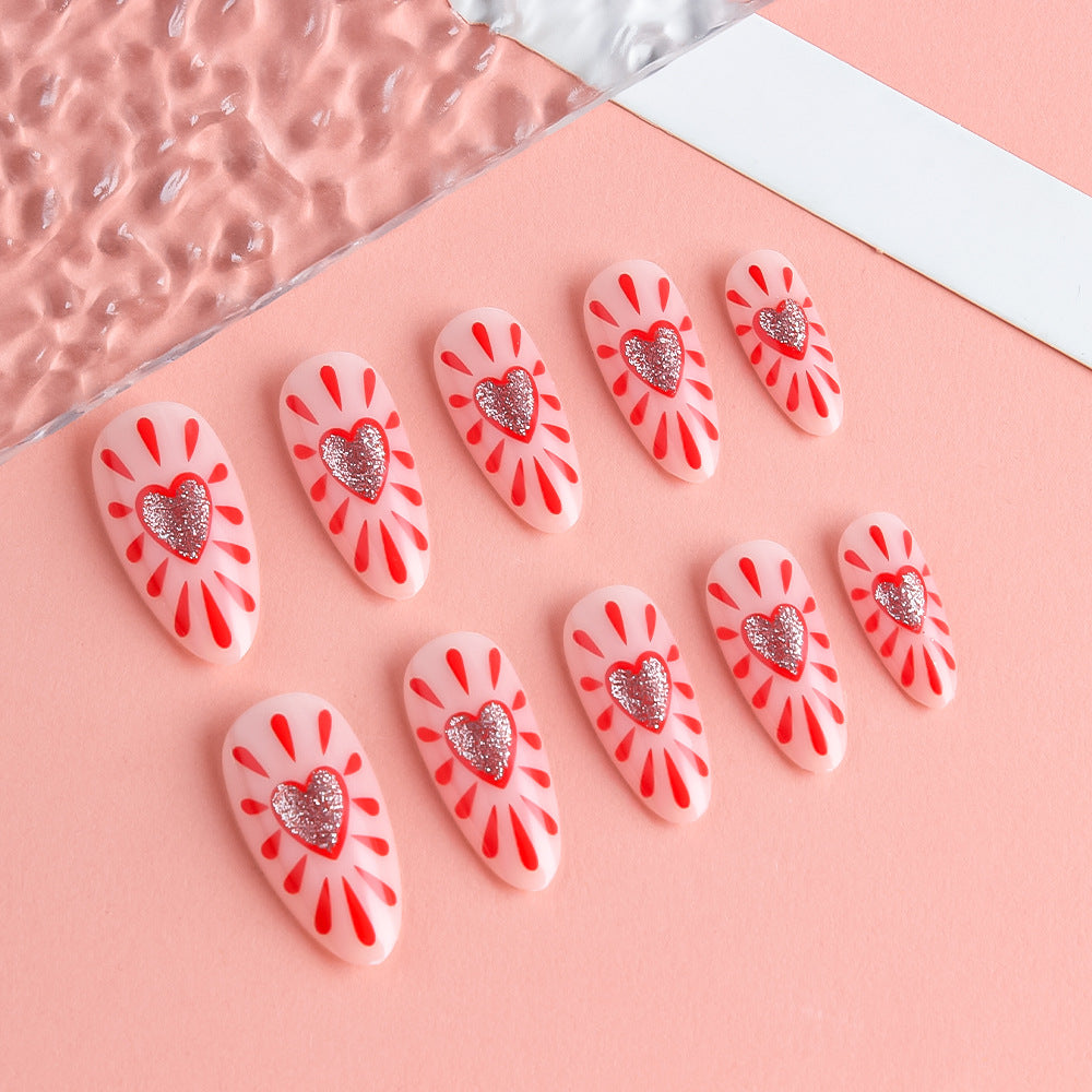 Decorative Heart-Themed Press-On Nails Stornfield