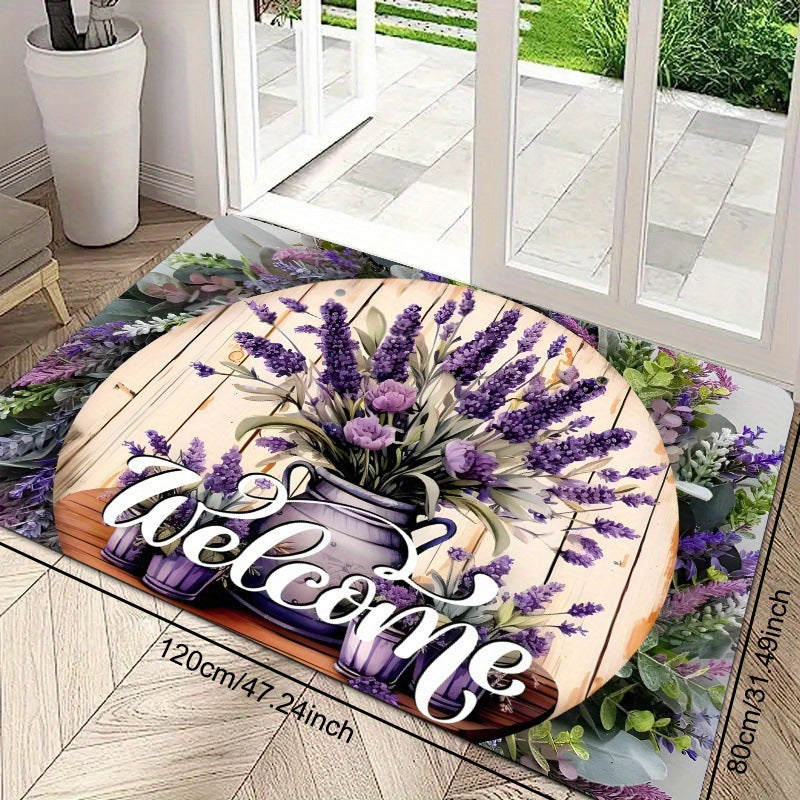 Mosaic Floral Welcome Mat