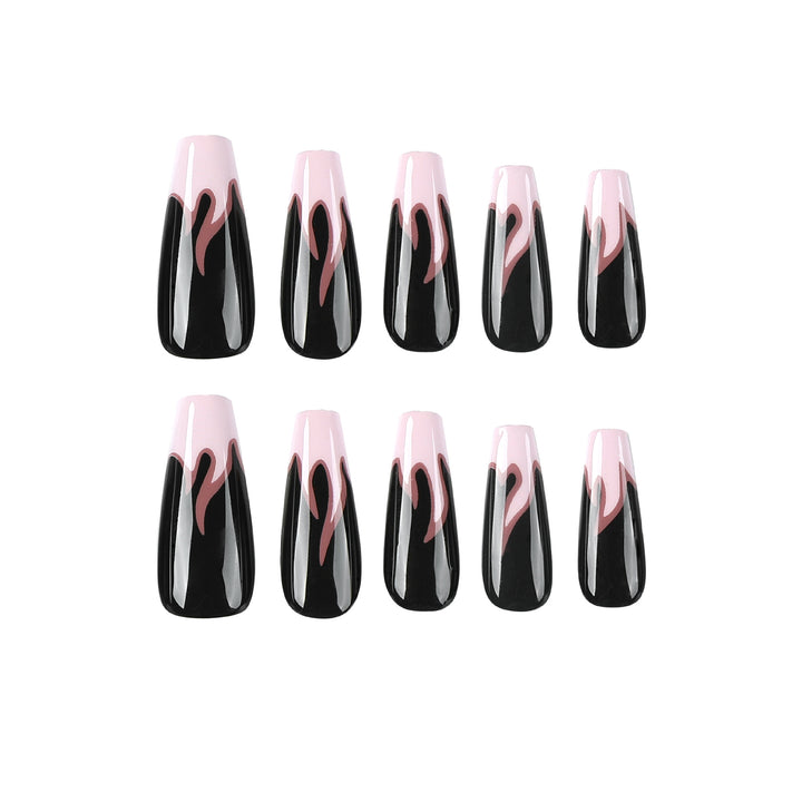 Artistic nail extensions with gradient and flame design Stornfield