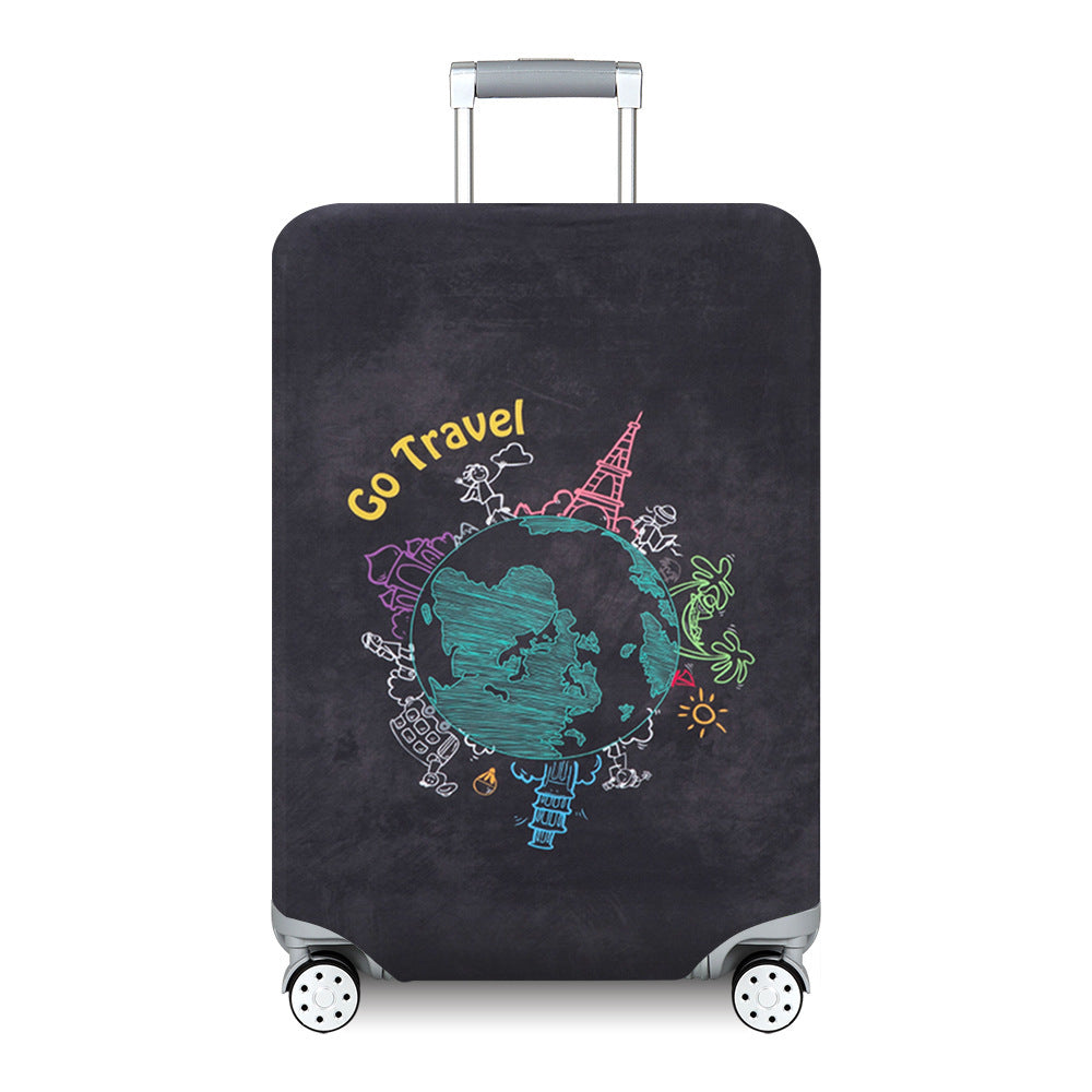 Unisex hard-shell suitcase with modern wave pattern Stornfield