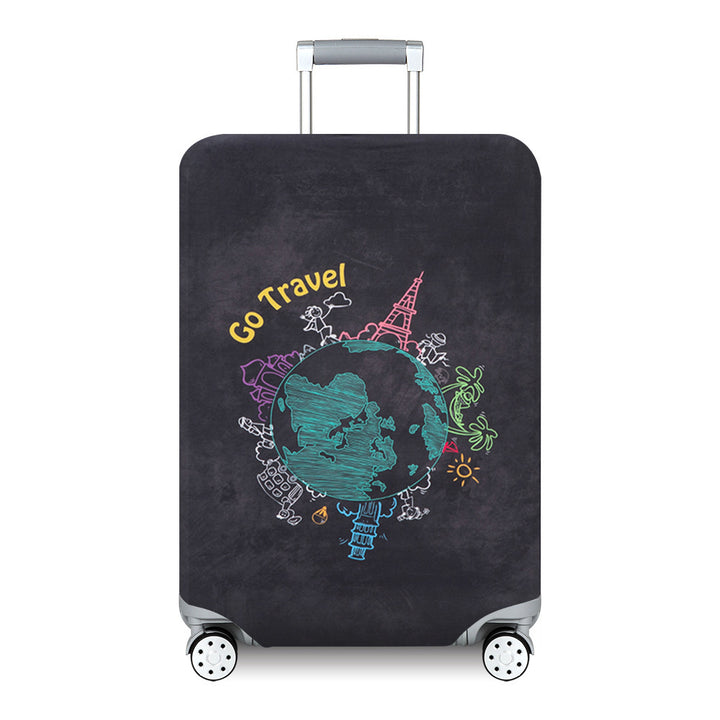 Unisex hard-shell suitcase with modern wave pattern Stornfield