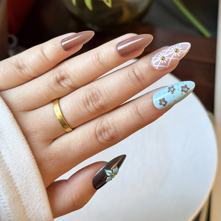 Elegant Artistic Press-On Nail Collection Stornfield