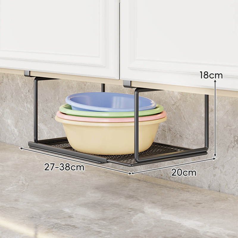 Adjustable Under-Cabinet Sliding Mesh Storage Shelf Rack