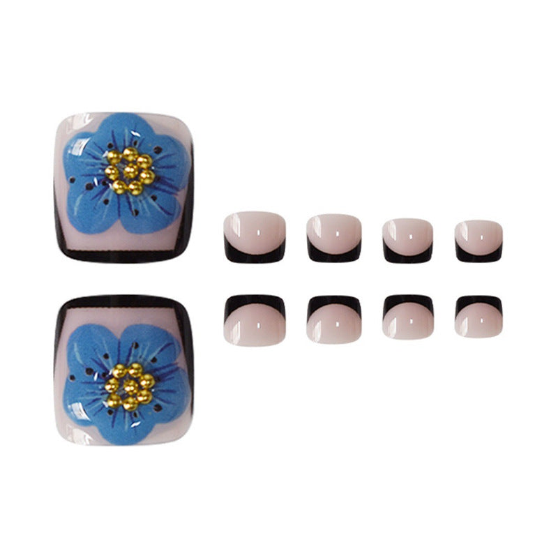 Decorative Floral Press-On Toenails Stornfield
