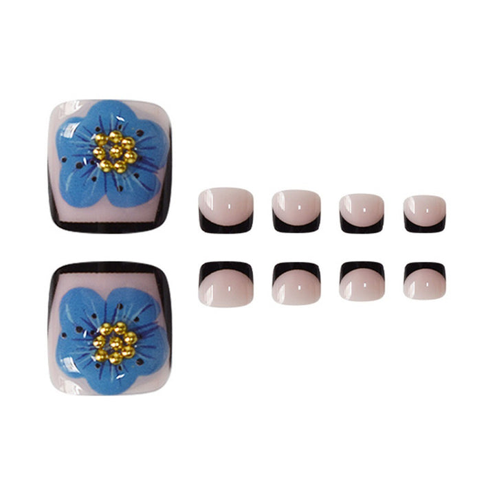 Decorative Floral Press-On Toenails Stornfield