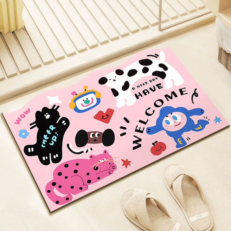 Playful Character-Themed Welcome Mat