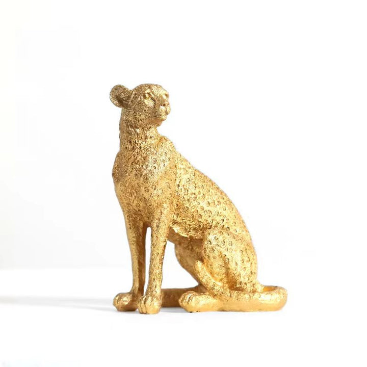 Decorative Golden Leopard Statue Holder