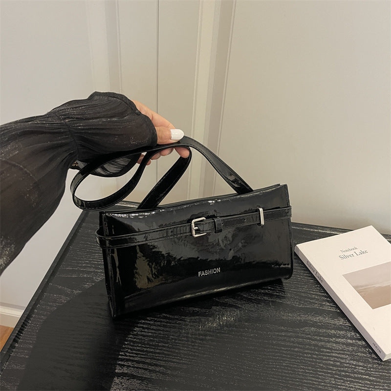 Elegant Patent Leather Handheld Clutch Bag