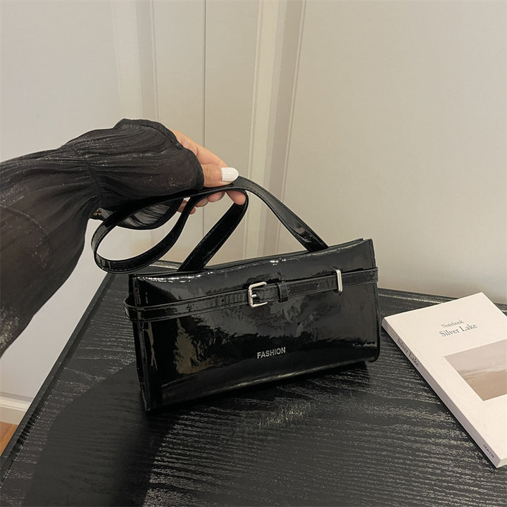 Elegant Patent Leather Handheld Clutch Bag