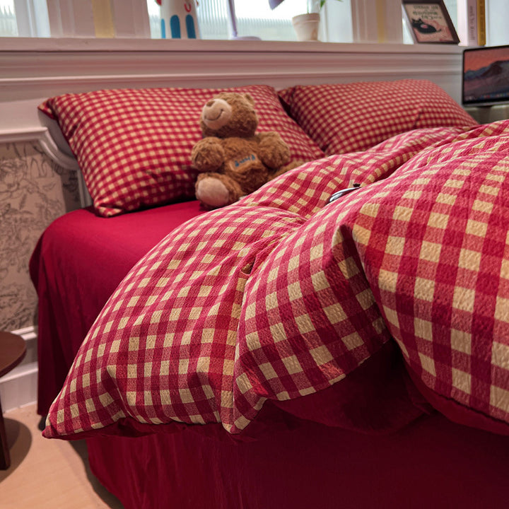 Cozy Checkered Duvet Cover Set