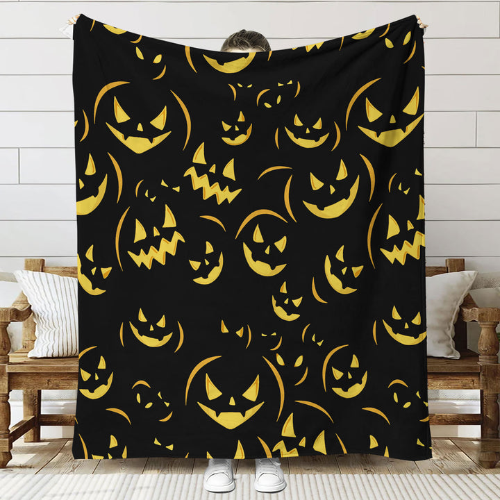 Fun-Themed Halloween Plush Throw Blanket