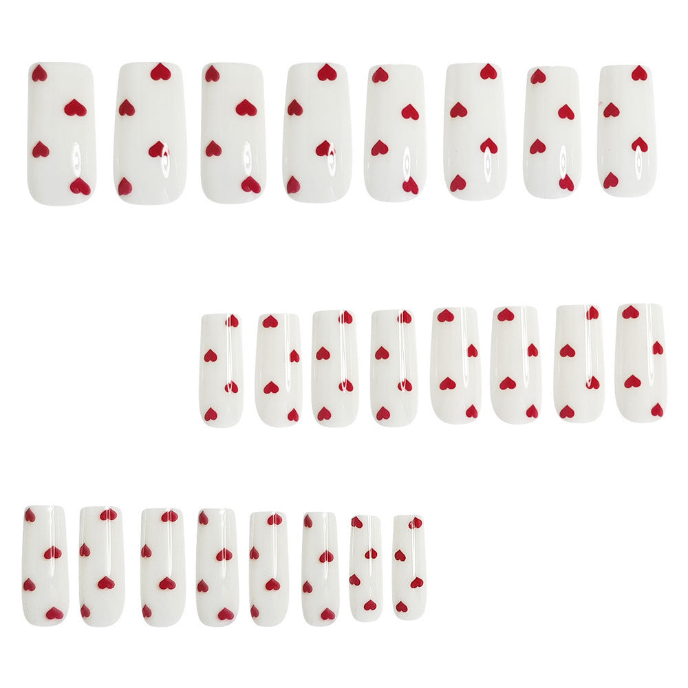 Artistic Heart-Themed Press-On Nail Set Stornfield